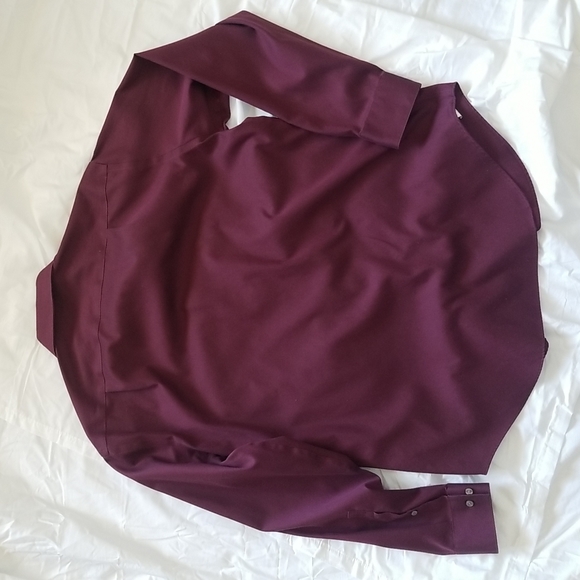 Calvin Klein Dress Shirt 17  34 35 Maroon Color EUC - Picture 7 of 10